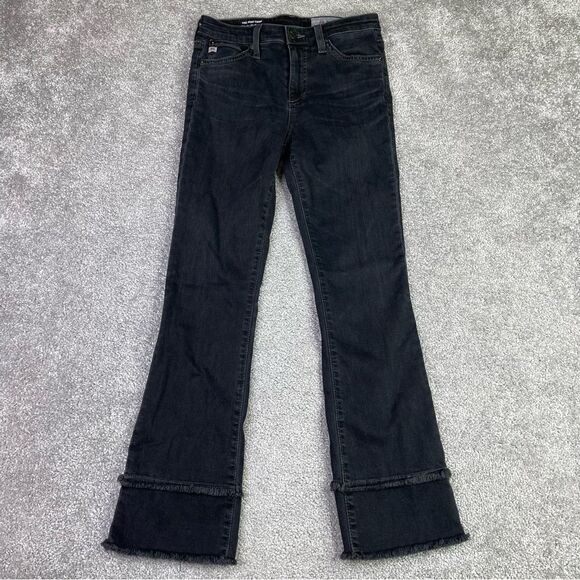 Ag Adriano Goldschmied Jodi Jeans Women’s 24 Black Crop Slim Flare High Rise - Picture 1 of 14